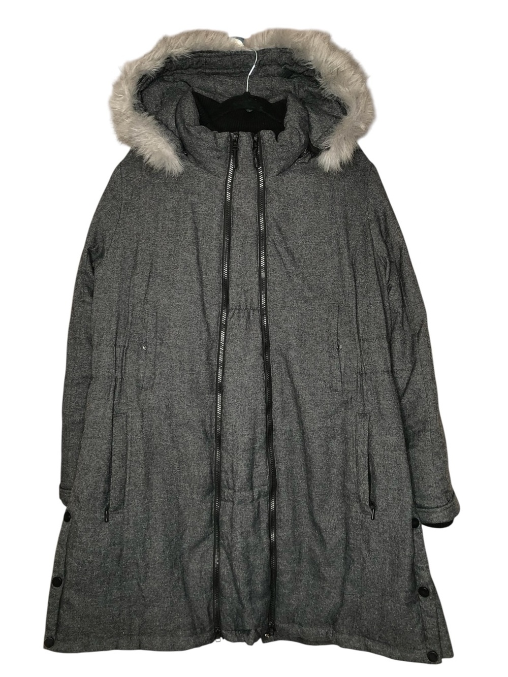 XL Extra Large Thyme Maternity Down Filled Convertible Grey Puffer Parka Coat
